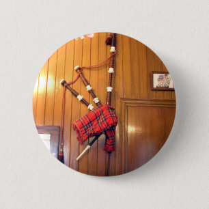 Scotland Bagpipe Tartan Plade Musical Instrument Knapp