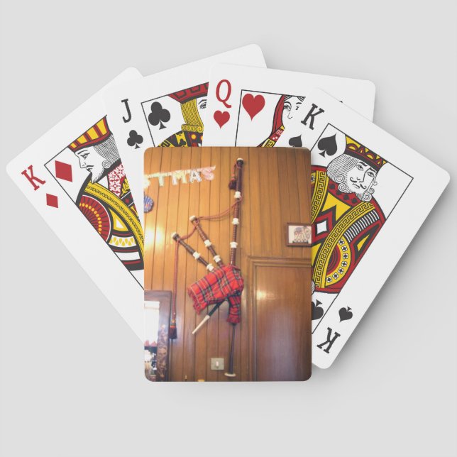 Scotland Bagpipe Tartan Plade Musical Instrument Spelkort (Baksidan)