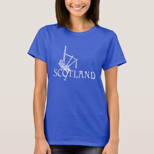 Scotland Bagpipes, Scottish Design T-shirt (Framsida)