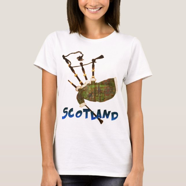 Scotland Bagpipes T Shirt (Framsida)