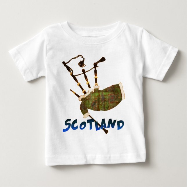Scotland Bagpipes Tee Shirt (Framsida)