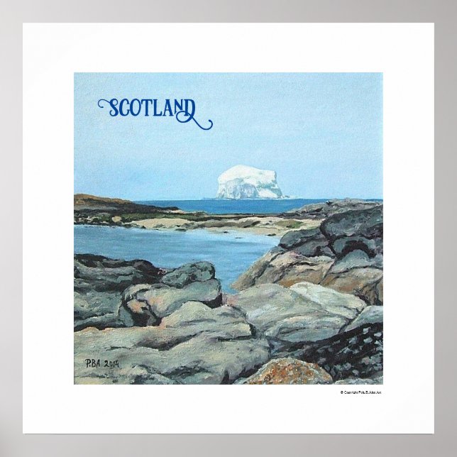 Scotland Bass Sten North Berwick av Pola.B.Alex Poster (Framsidan)