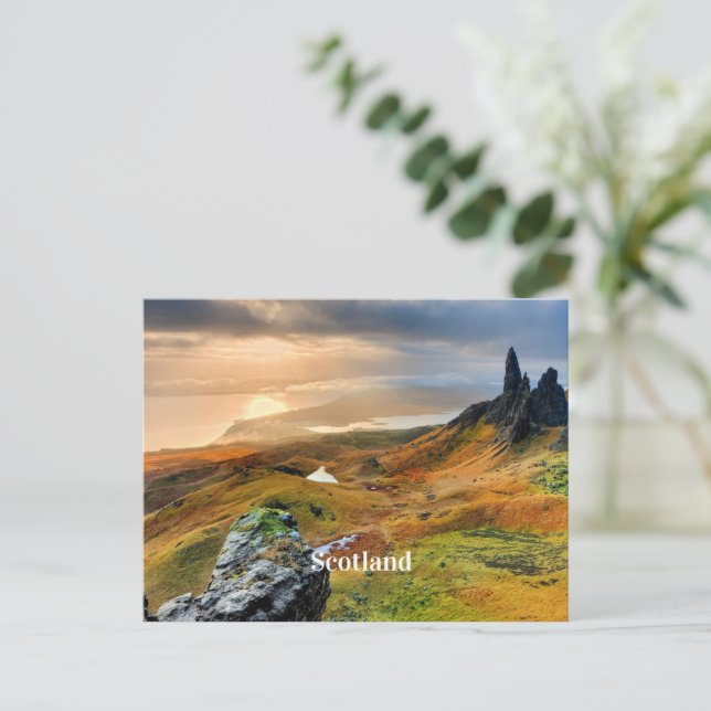 Scotland, beautiful mountain landscape postcard vykort (Stående Fram)