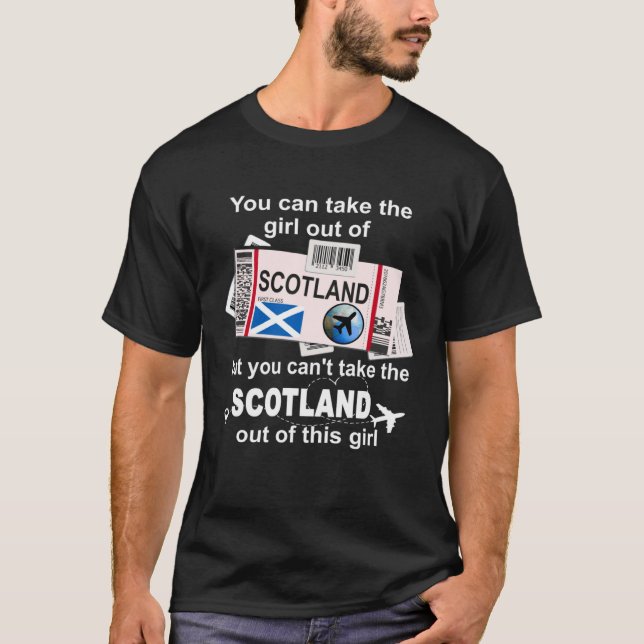 Scotland Boarding Pass Scotland Girl Skottland T Shirt (Framsida)