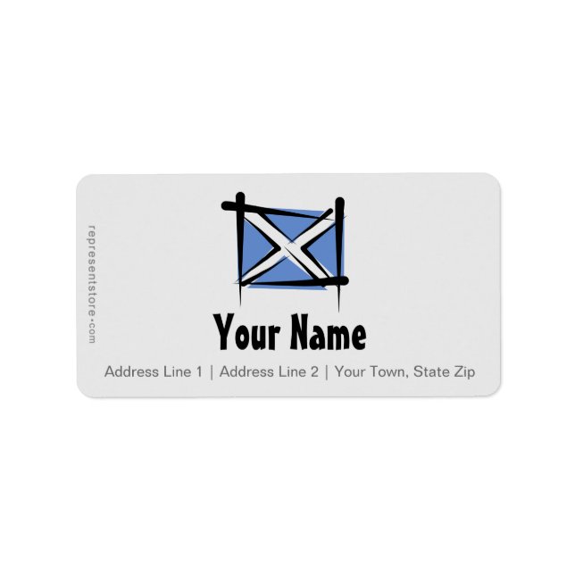 Scotland Brush Flagga Adressetikett (Framsidan)