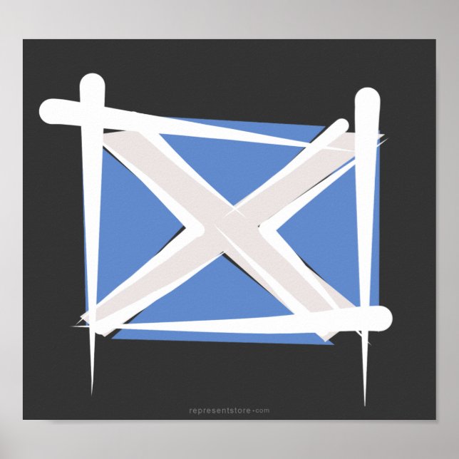 Scotland Brush Flagga Poster (Framsidan)