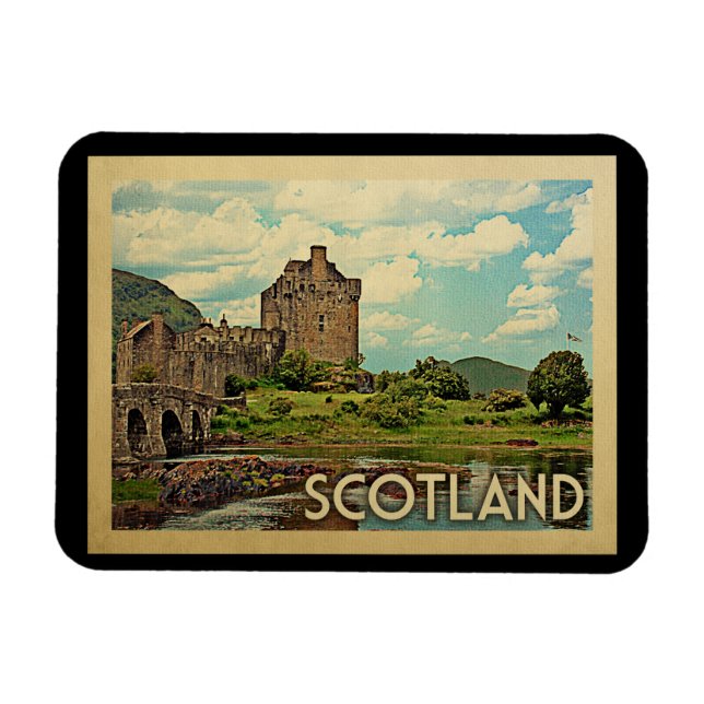 Scotland Castle Vintage resor Magnet (Horisontell)
