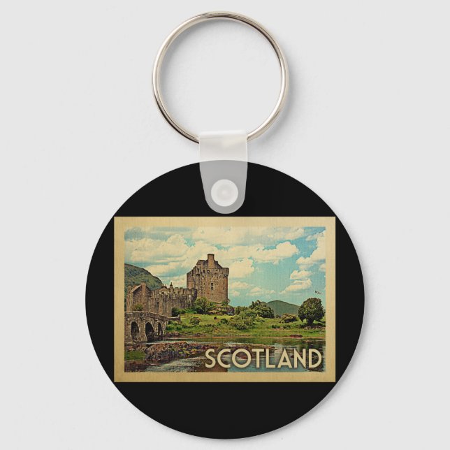 Scotland Castle Vintage resor Nyckelring (Framsida)