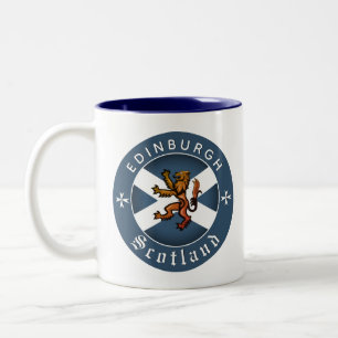 Scotland Coffee Mugg, Edinburgh, Scottish Flagga Två-Tonad Mugg