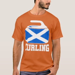 Scotland Curling I Scottish Flagga Curling Stone T Shirt