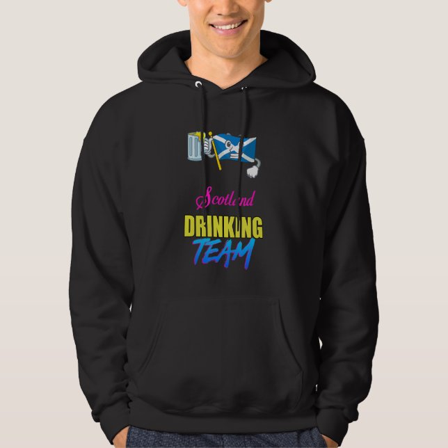 Scotland Drinking Team Sarcastic Hoodie (Framsida)