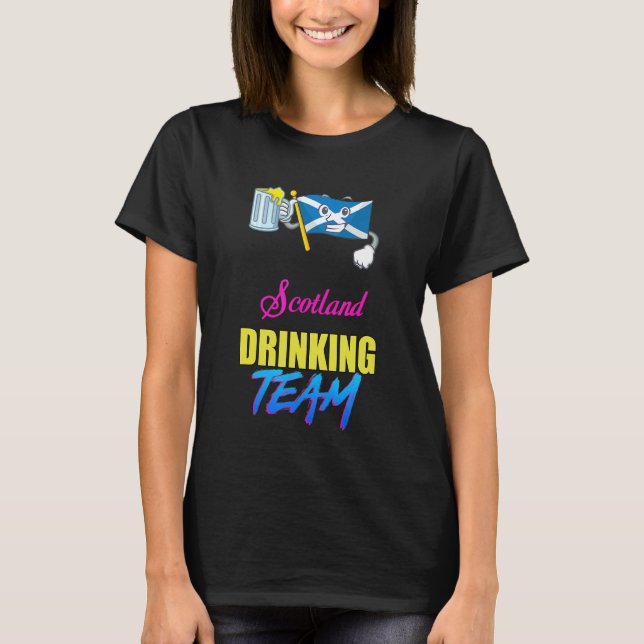 Scotland Drinking Team Sarcastic T Shirt (Framsida)