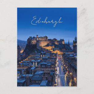Scotland Edinburgh Castle Night Vykort