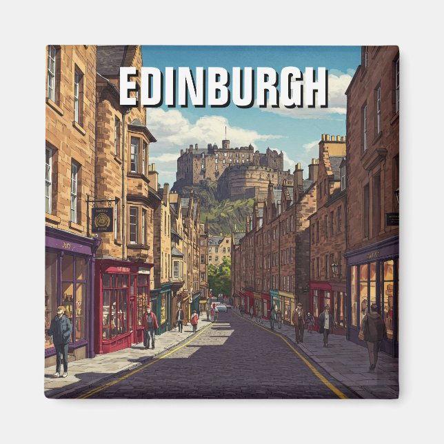 Scotland Edinburgh Castle Travel Magnet (Framsidan)