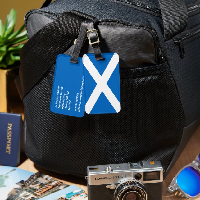 Scotland flagga bagagebricka (Fram & Baksida)