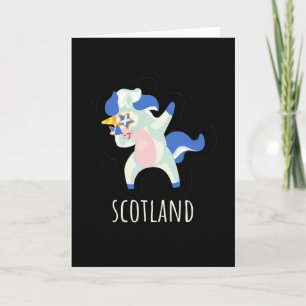 Scotland Flagga Dabbing Unicorn Kort