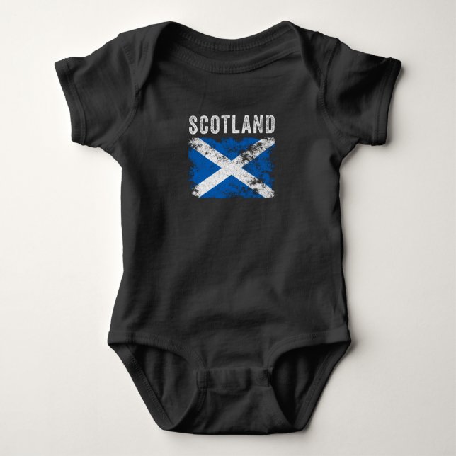 Scotland Flagga Distress - Scottish Flagga T Shirt (Framsida)