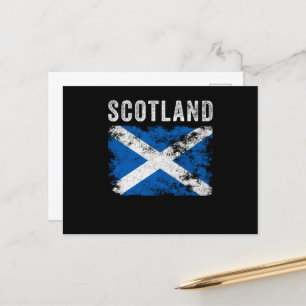 Scotland Flagga Distress - Scottish Flagga Vykort