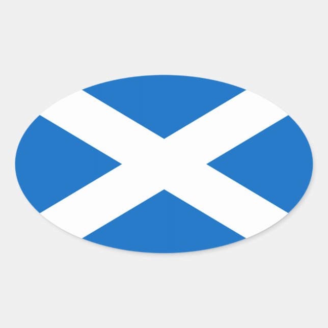 Scotland Flagga Freedom Ovalt Klistermärke (Framsida)