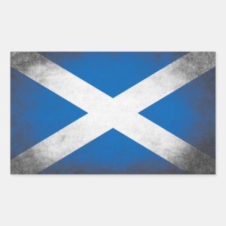 Scotland Flagga Grunge Rektangulärt Klistermärke