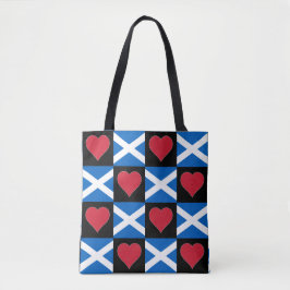 Scotland Flagga Heart Mönster Patriotic Scottish Tygkasse