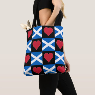 Scotland Flagga Heart Mönster Patriotic Scottish Tygkasse