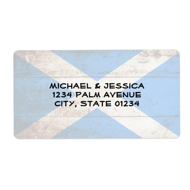 Scotland Flagga on Old Wood Grain Fraktsedel (Framsidan)
