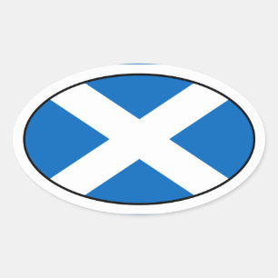 Scotland Flagga Oval Sticker Ovalt Klistermärke
