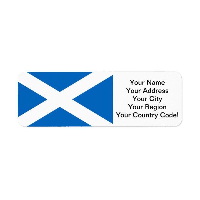 Scotland Flagga Returadress Etikett (Framsidan)
