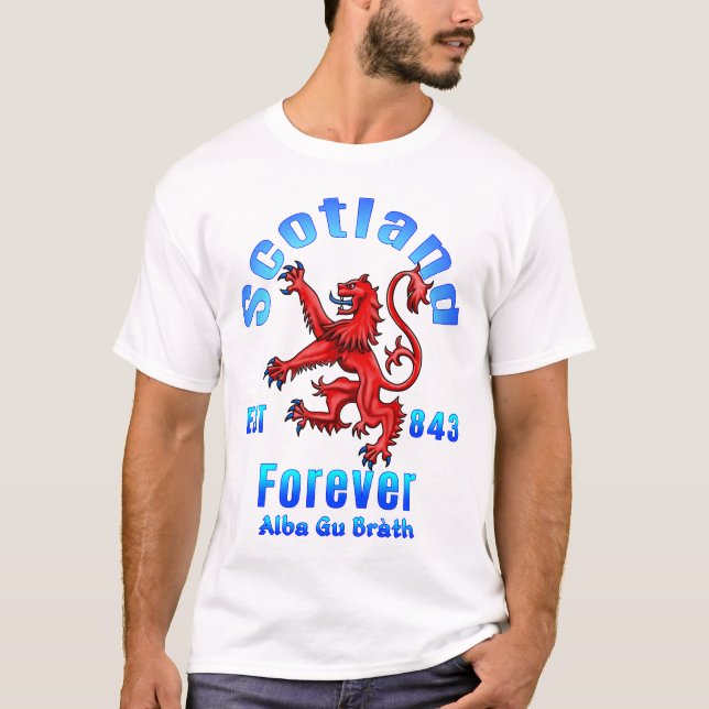 Scotland Forever Est 843 Alba Gu Brath T Shirt (Framsida)