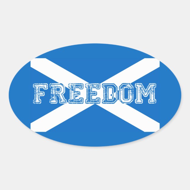 Scotland Freedom Ovalt Klistermärke (Framsida)
