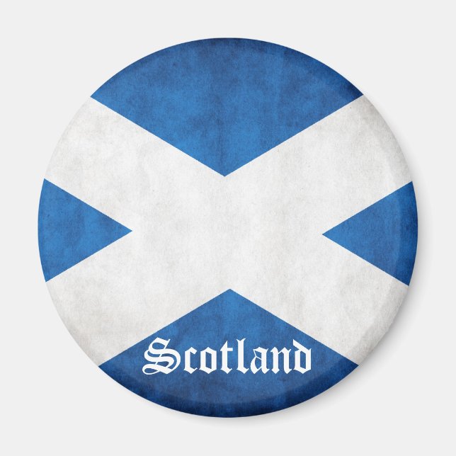 Scotland Grunge Flagga Customized Magnet (Framsidan)