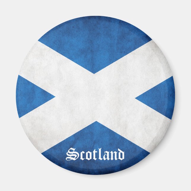 Scotland Grunge Flagga Magnet (Framsidan)