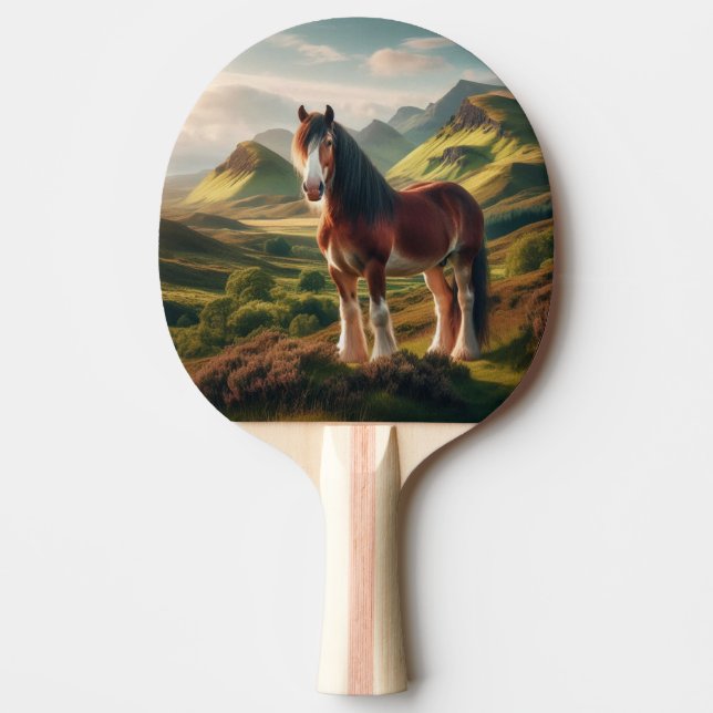 Scotland highlands Clydesdale horse Pingisracket (Framsidan)