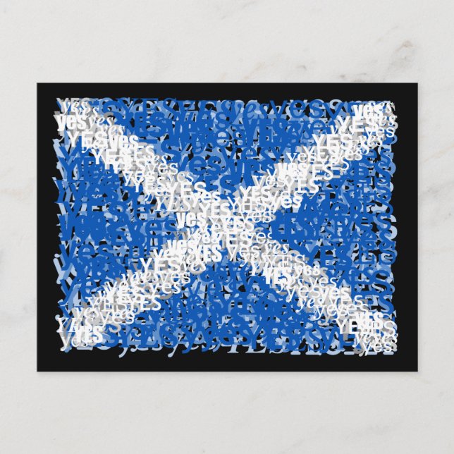 Scotland Independence: Scottish Yes flagga, Vykort (Framsida)