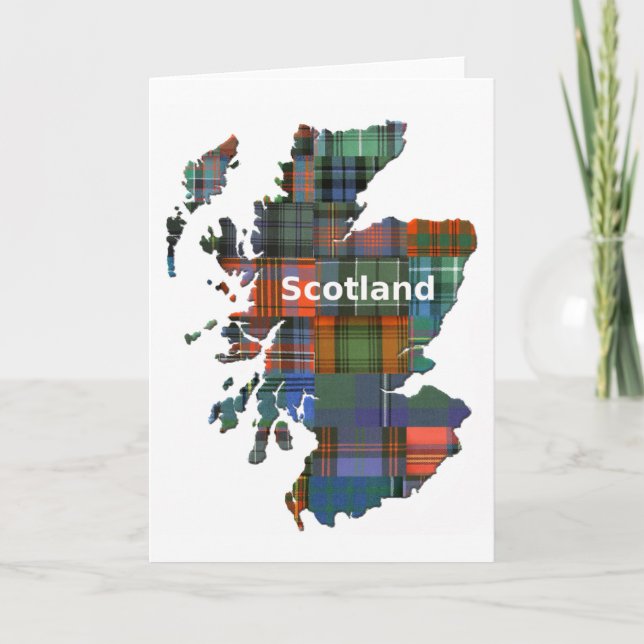Scotland Karta Multi Tartan Kort (Framsida)