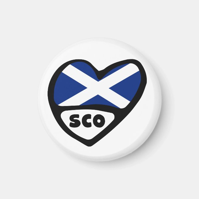Scotland Land Code Flagga Heart, SCO Magnet (Framsidan)