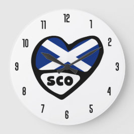 Scotland Land Code SCO Flagga Heart Stor Klocka