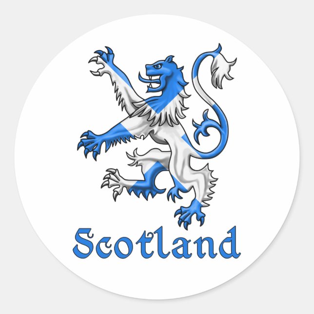 Scotland Lejon Rampant Runt Klistermärke (Framsida)
