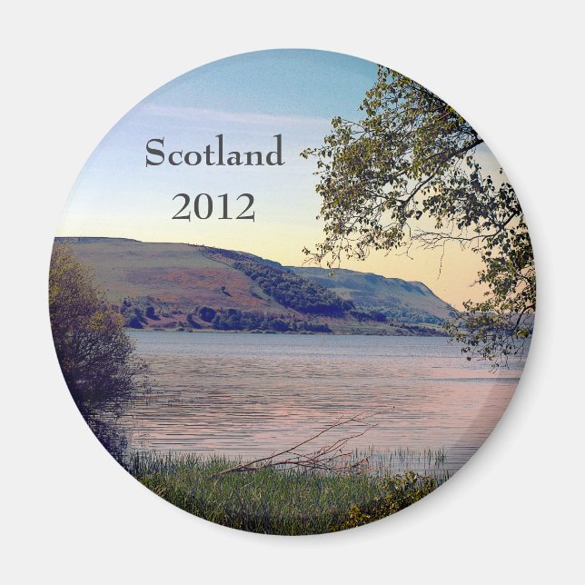 Scotland Loch med Träd Scene Magnet (Framsidan)