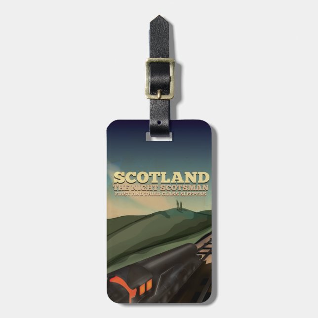 Scotland Locomotive Travel Poster Bagagebricka (Vertikal Framsida)