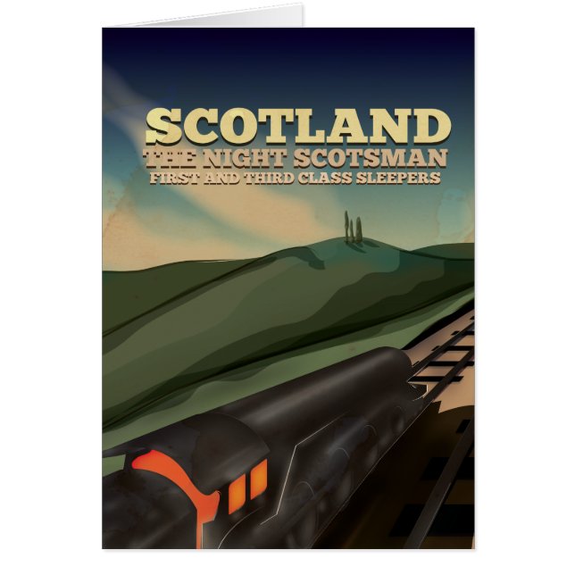 Scotland Locomotive Travel Poster OBS Kort (Framsidan)