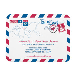SCOTLAND Luft Mail Bröllop spara datum 3x4 Magnet