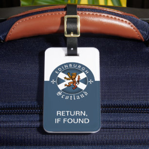 Scotland Luggage Tag, Edinburgh, Scottish Flagga Bagagebricka