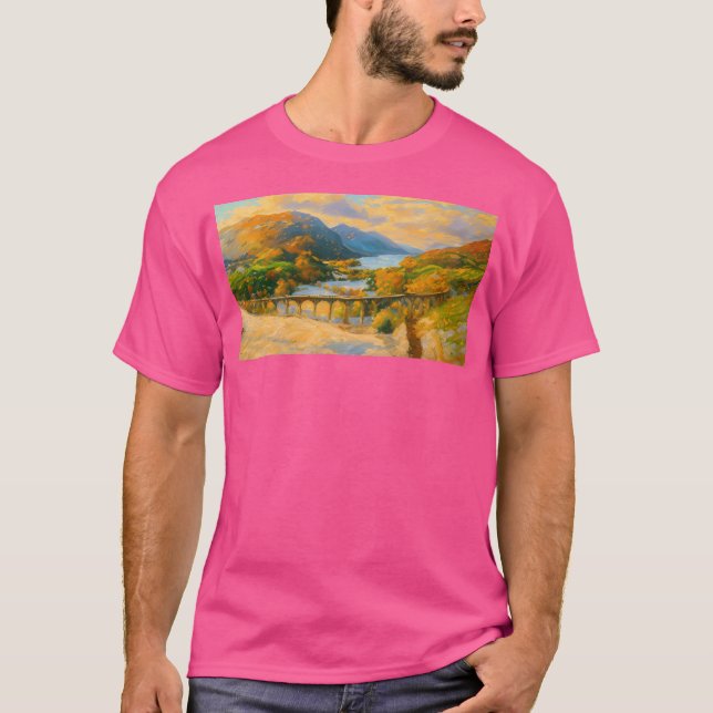 Scotland Mountains Active T Shirt (Framsida)