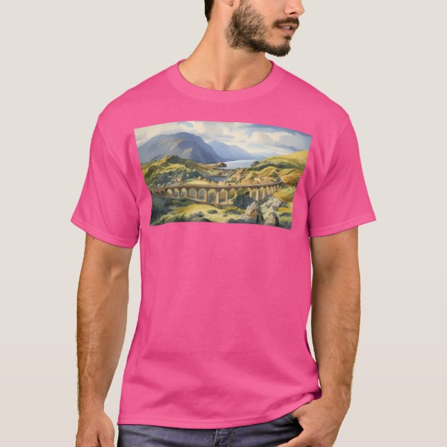 Scotland Mountains Active T Shirt (Framsida)