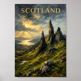 Scotland: Mythical Sunrise Highlands Art Souvenir Poster