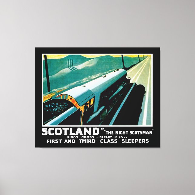Scotland Natt Express Tåg Canvastryck (Framsida)