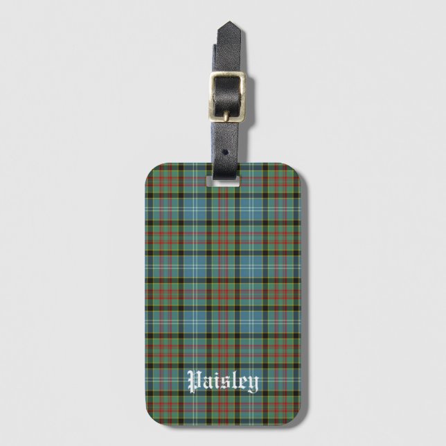 Scotland Paisley District Tartan Personlig Bagagebricka (Framsida vertikal)