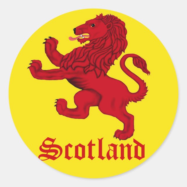 Scotland Rampant lejon Runt Klistermärke (Framsida)